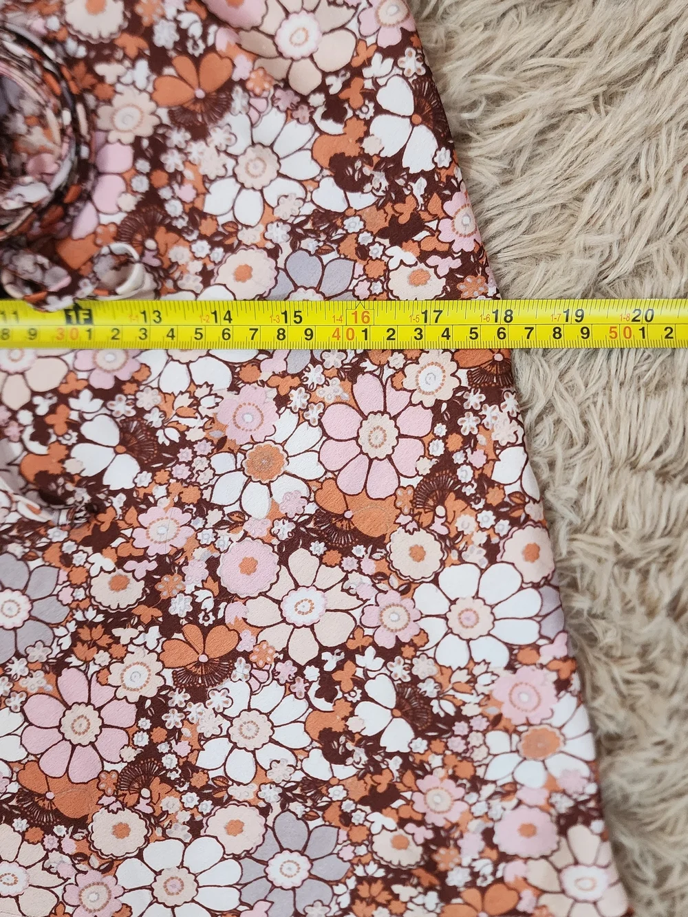 Cotton Candy LA- Pink & Brown Floral A-Line Skirt